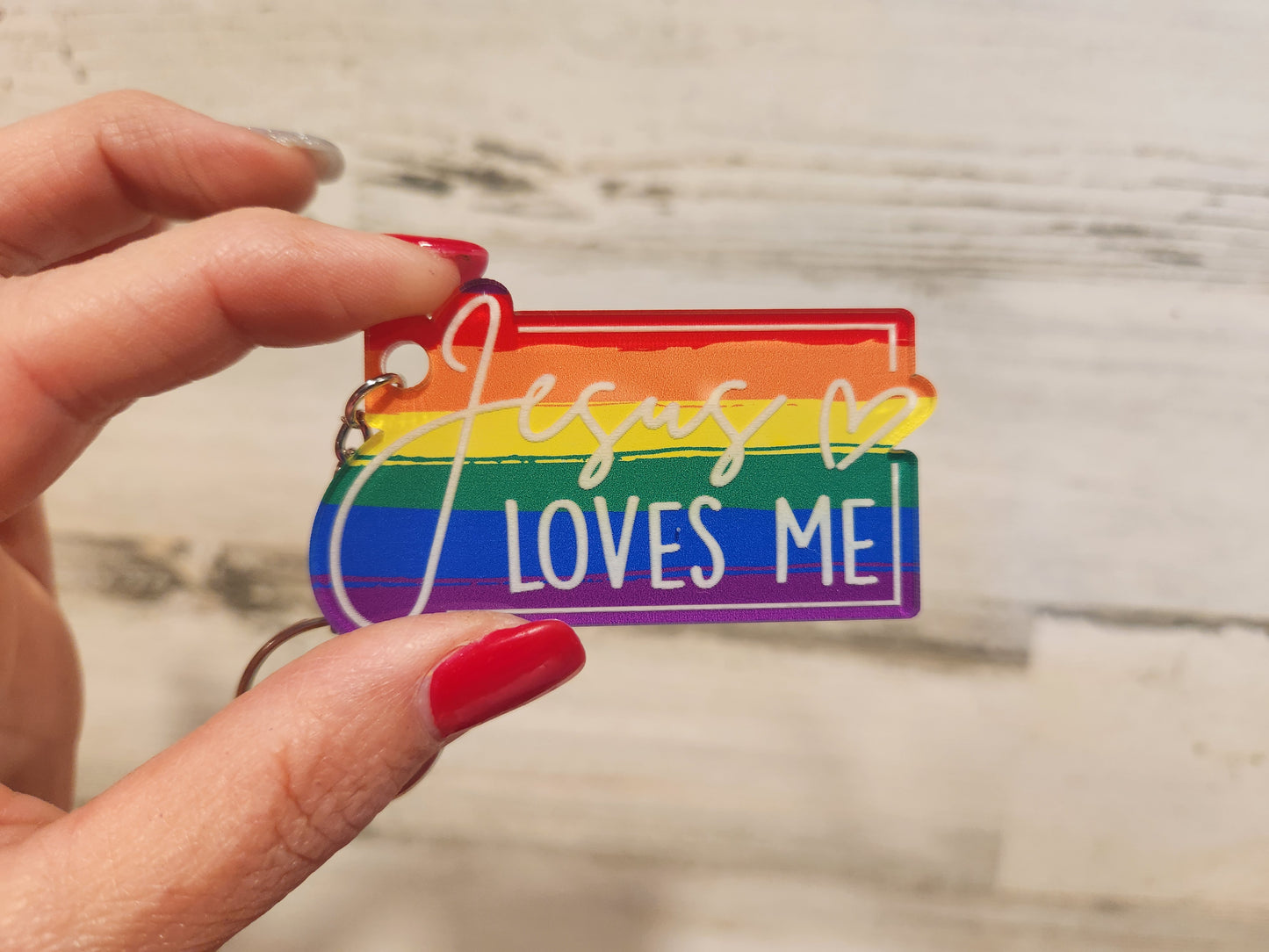 Jesus Loves Me - Pride Keychain