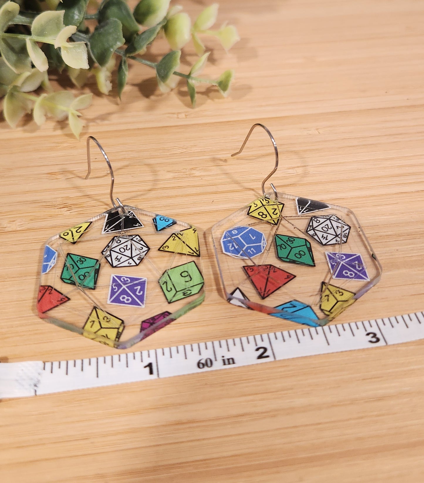 Acrylic Dice Earrings