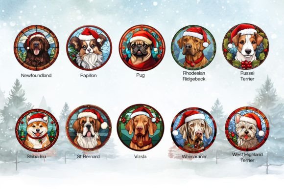 Dog Stained-Glass Inspired Acrylic Ornament - Holiday Keepsake