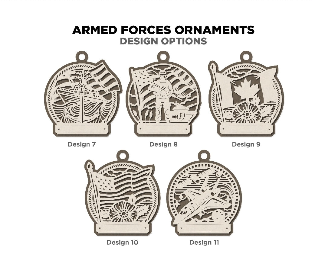 Armed Forces Ornament - Military Christmas Ornament - Personalized Army, Navy, Air Force, Marines, Coast Guard Gift