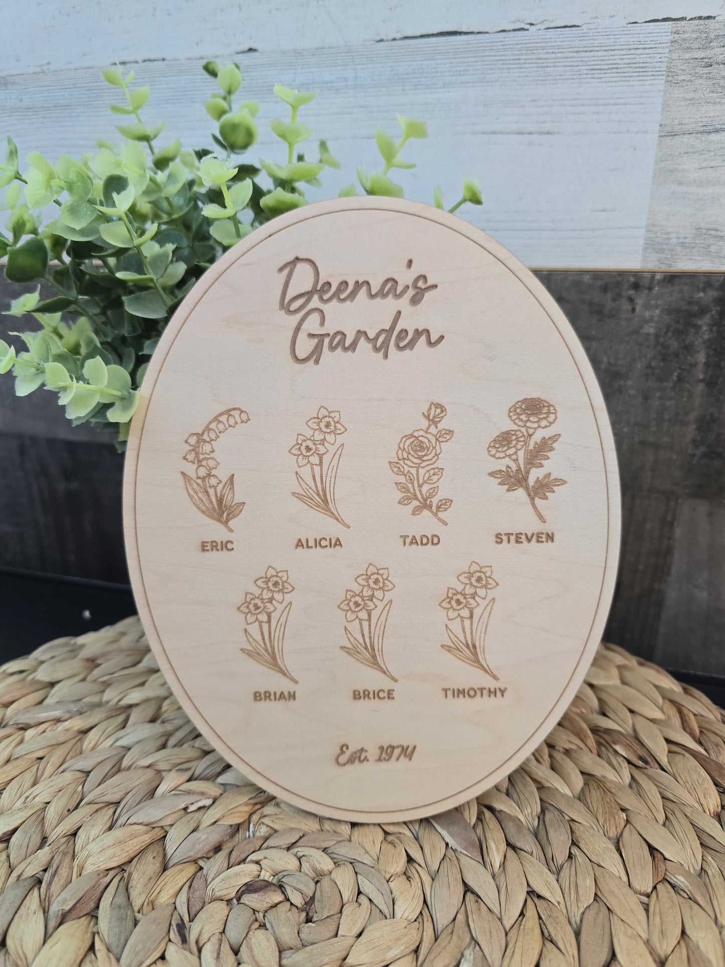 Birth Month Flower Family Sign — Personalized Mother’s Day, Grandma Gifts & More