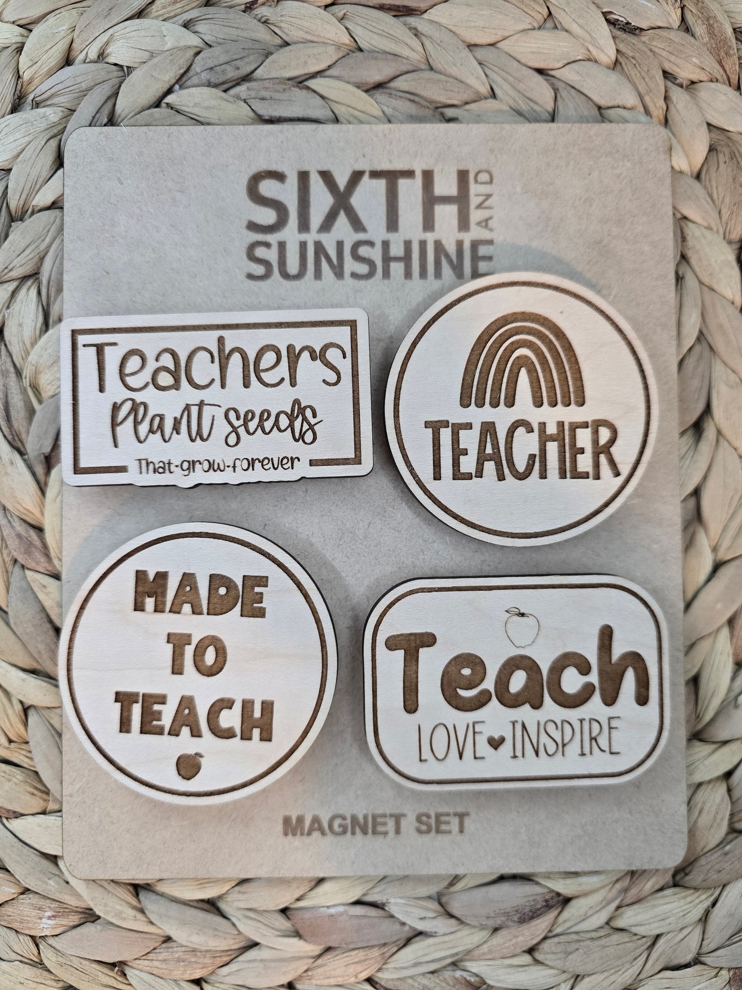 Teacher Magnet Set (4 Magnets) – Engraved Teacher Appreciation Designs