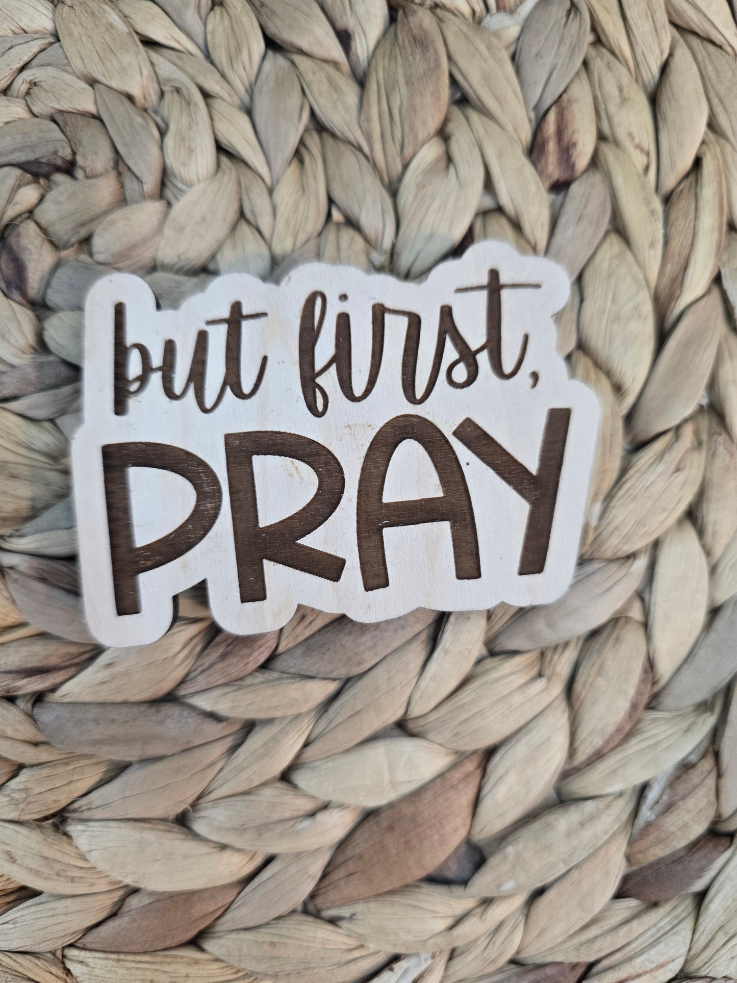 Christian Wooden Shelf Sitter & Magnet - Faith-Based Design