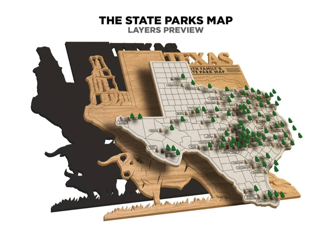 State Park Travel Map - Several States Available