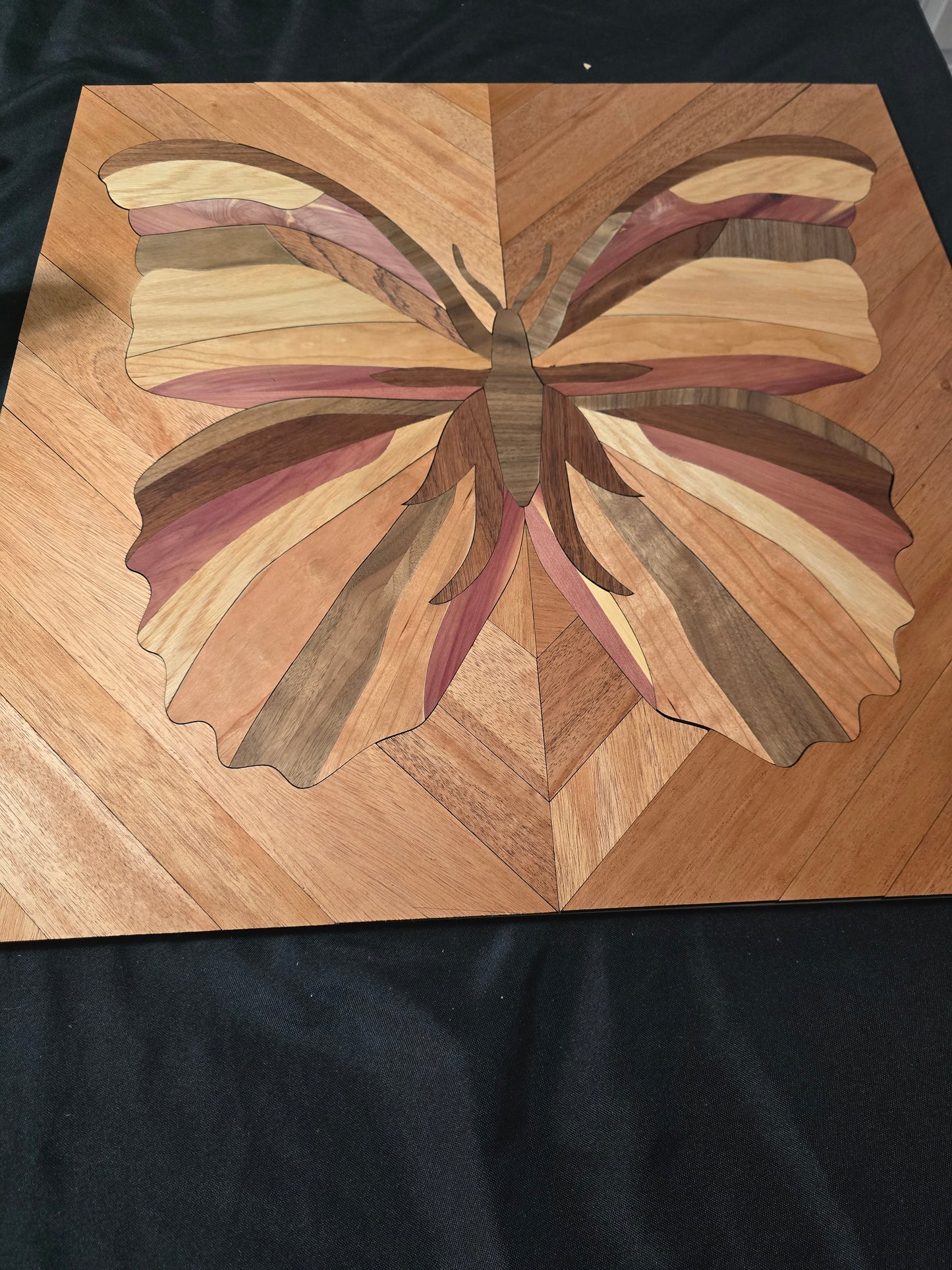 Handcrafted Hardwood Wall Art - Butterfly Showstopper