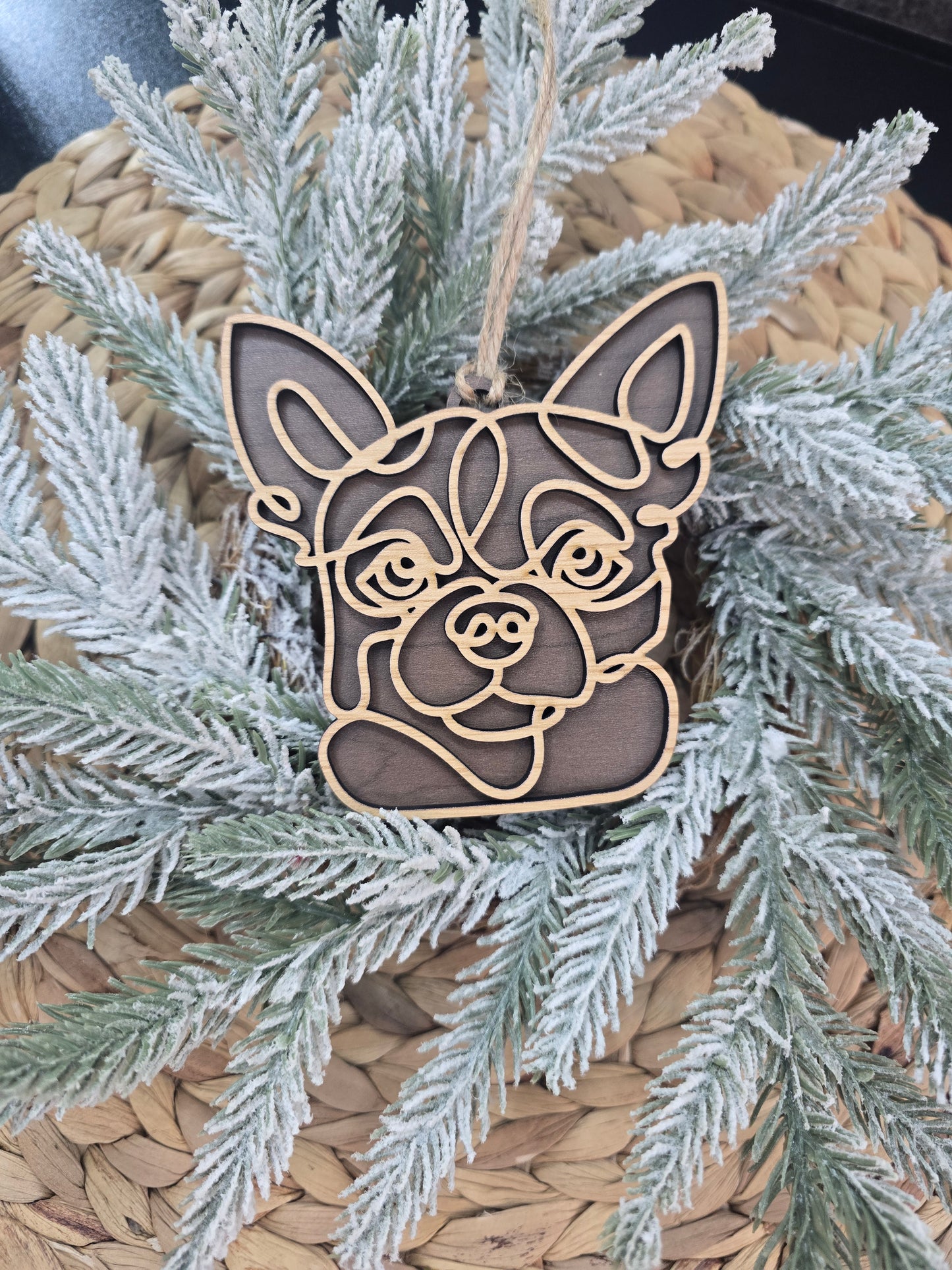 Line Art Dog Breed Ornaments - Silhouette Christmas Keepsake