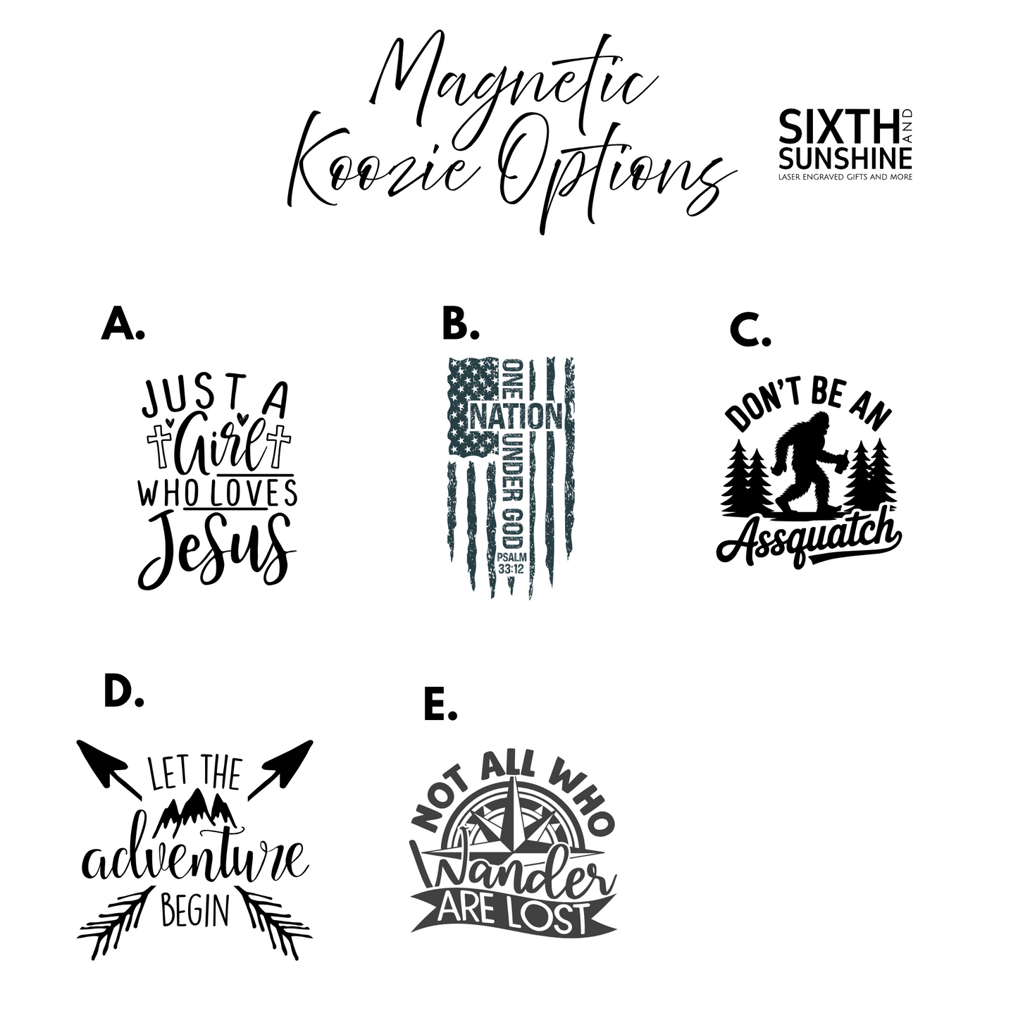 Magnetic Drink Koozie – Slim & Regular Can | Funny, Faith, Patriotic & Adventure Sayings