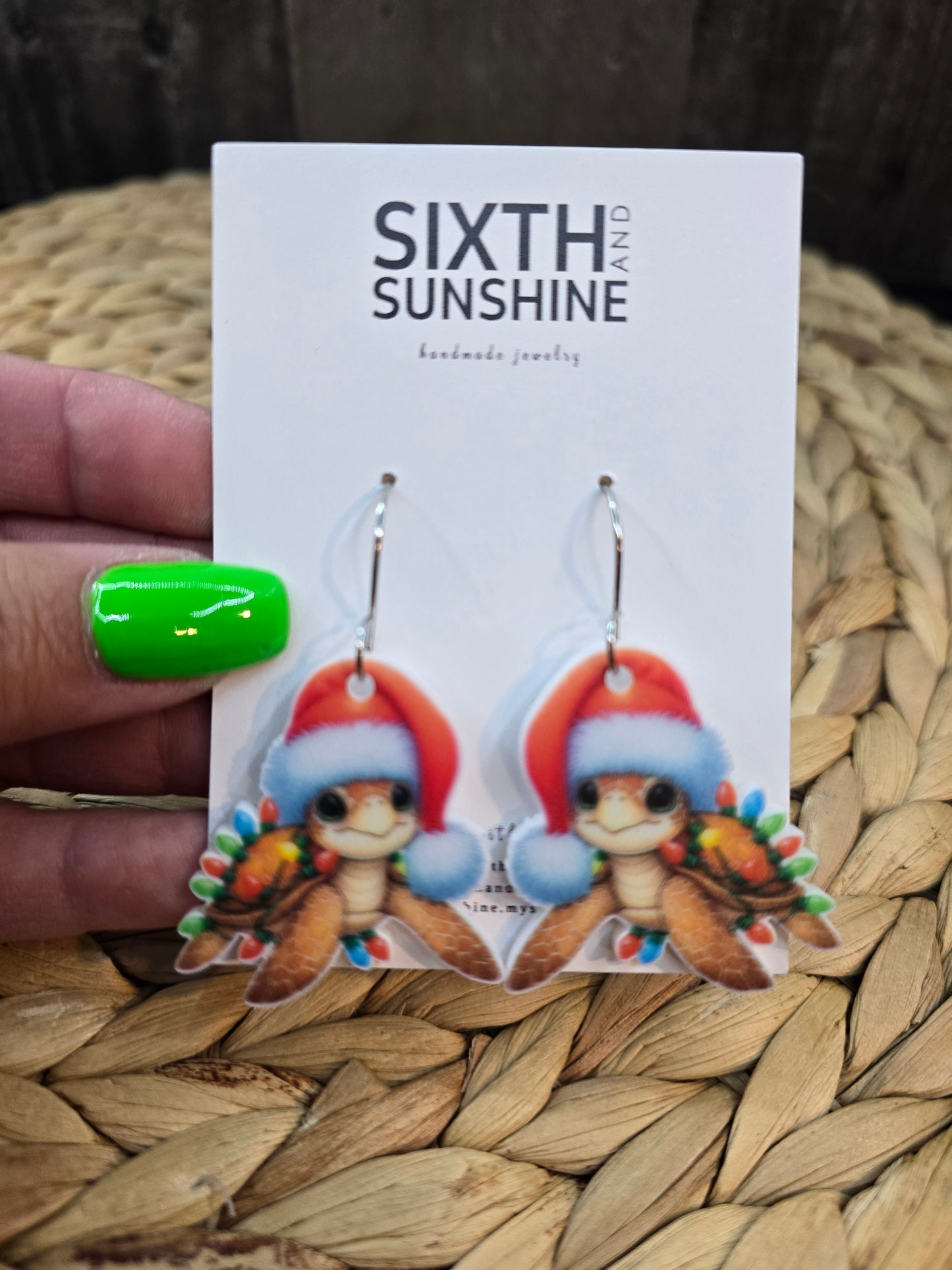 Christmas Turtle Earrings