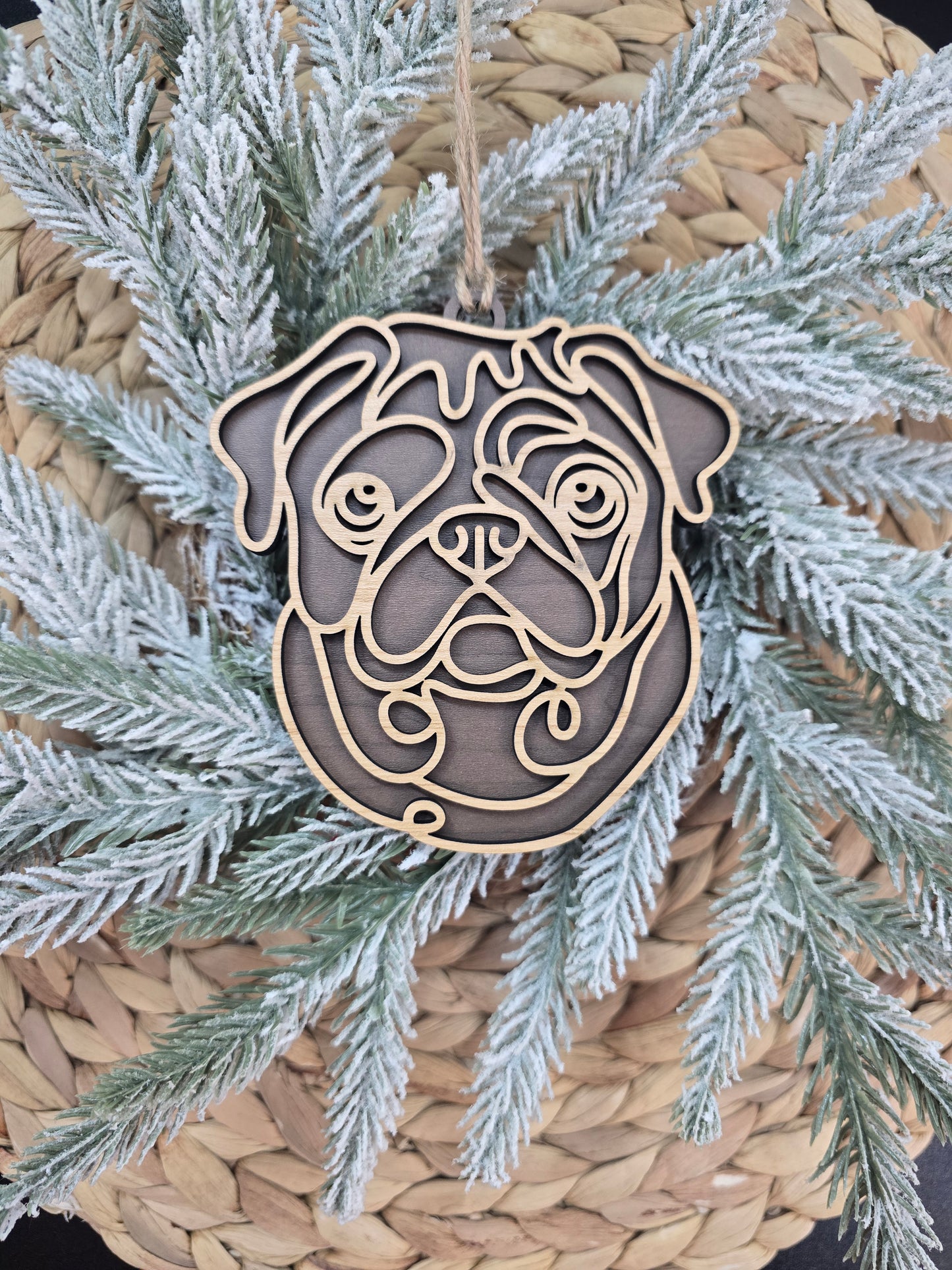 Line Art Dog Breed Ornaments - Silhouette Christmas Keepsake