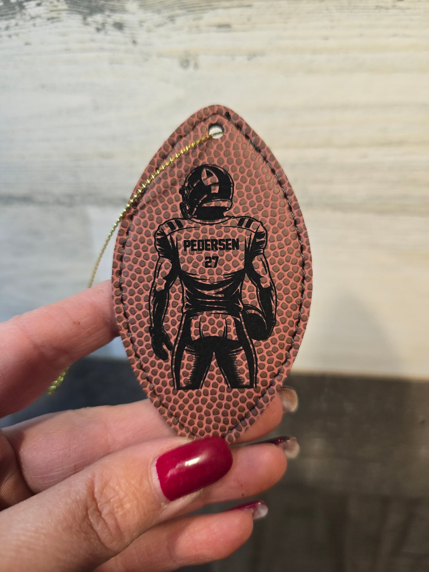Leatherette Football Ornament
