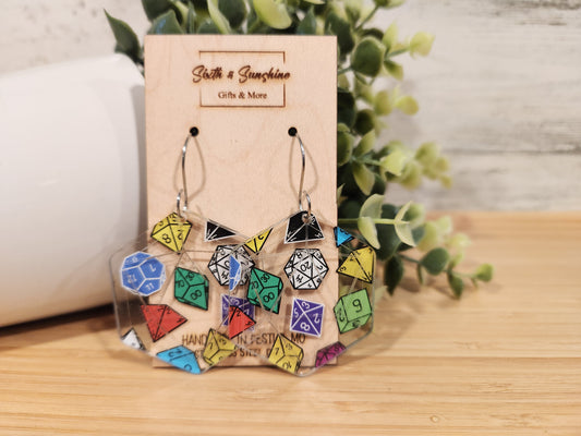 Acrylic Dice Earrings