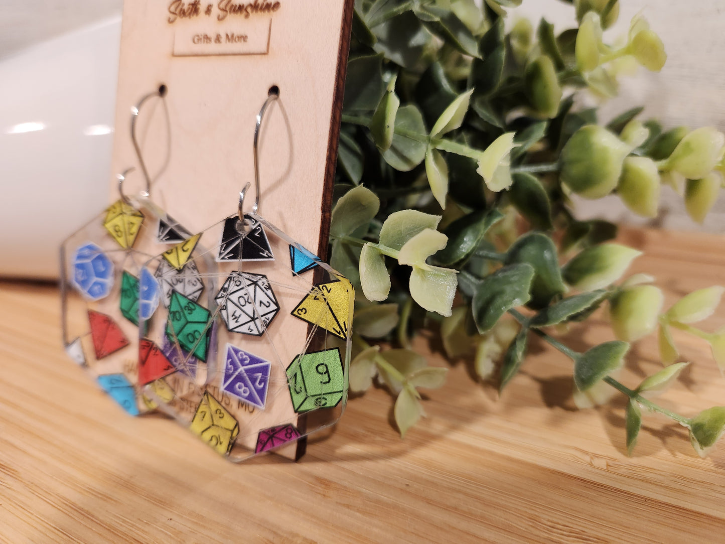 Acrylic Dice Earrings