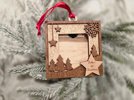 Baby' First Christmas Photo Frame Ornament - Holiday Keepsake