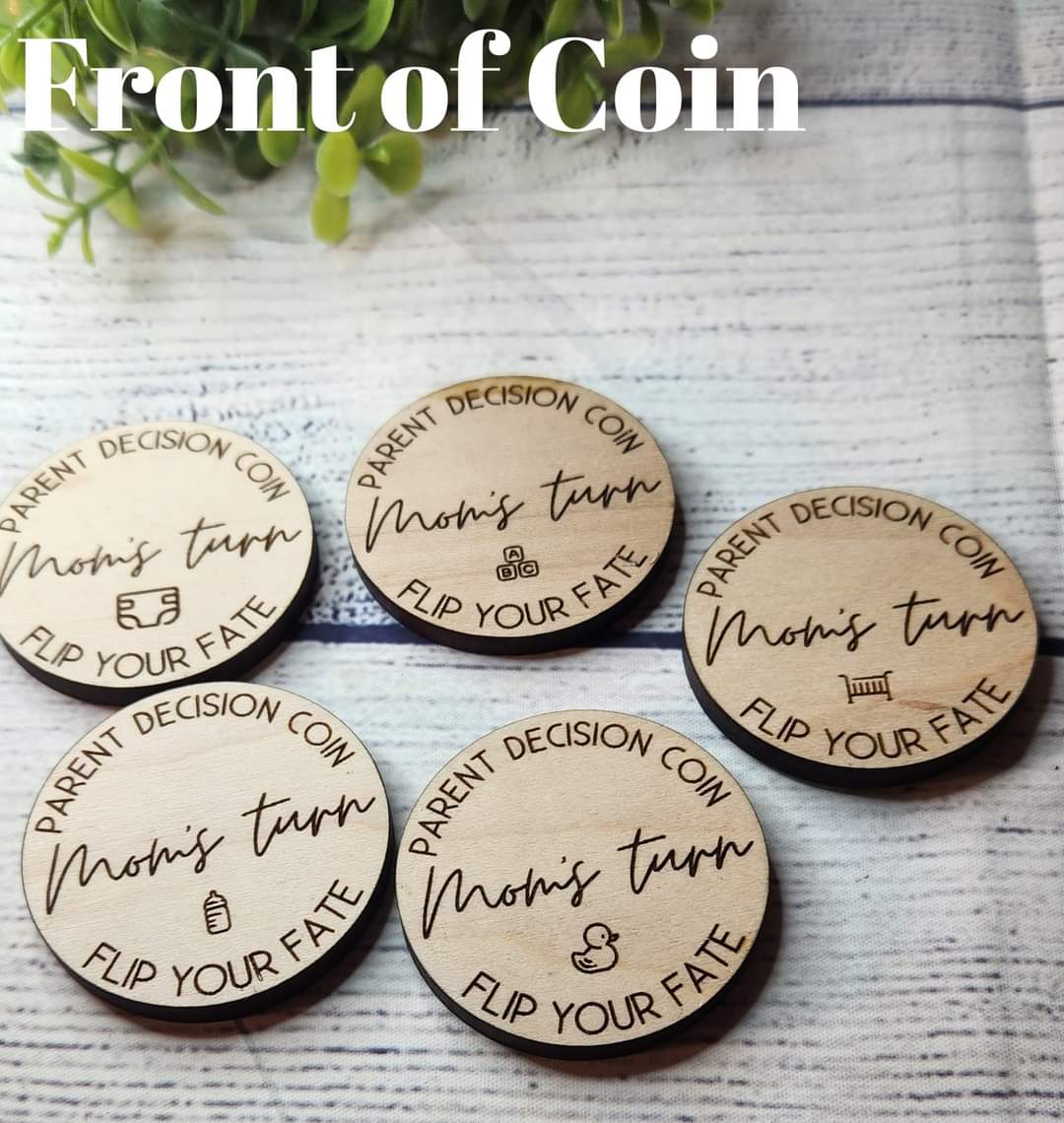 Parent Decision Coin Set – Double‑Sided Mom & Dad Turn Tokens