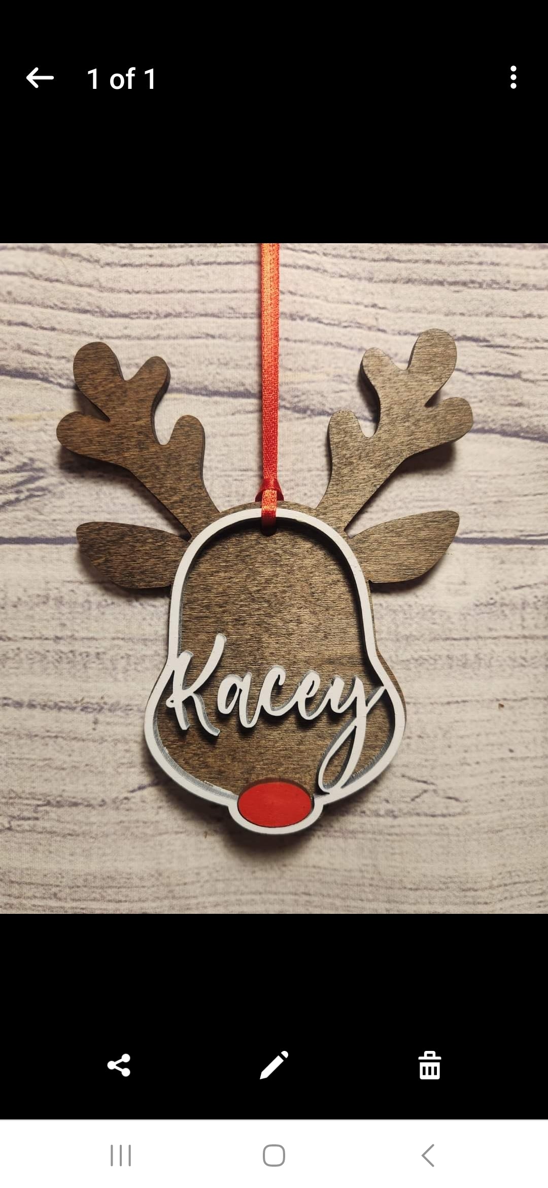 Personalized Reindeer Name Ornament - Custom Christmas Tree Keepsake