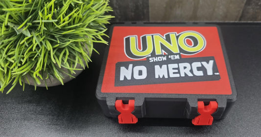 UNO No Mercy Deck Case Card Holder - With Snap Lock and Tray
