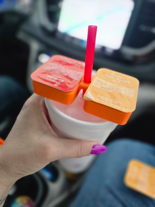 Sauce Cup Holder – Straw‑Mounted Dipping Sauce Accessory for Drinks