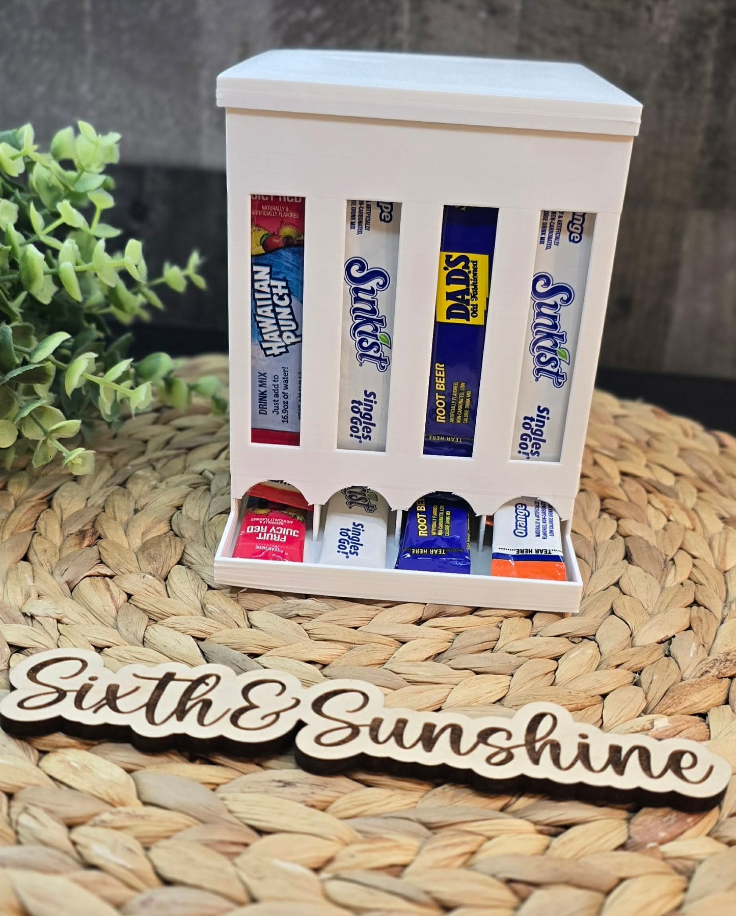 Drink Packet Organizer Dispenser | Countertop Drink Mix Holder | Kitchen Organization | Gravity-Fed Storage