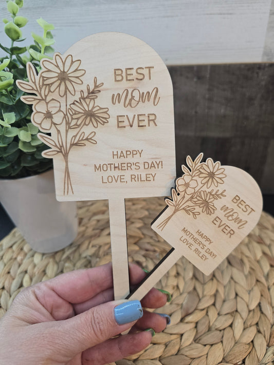Personalized Mother’s Day Plant Stake – Custom Mom Gift – Garden Marker – Gift from Kids – Nana Grandma Mama Gift