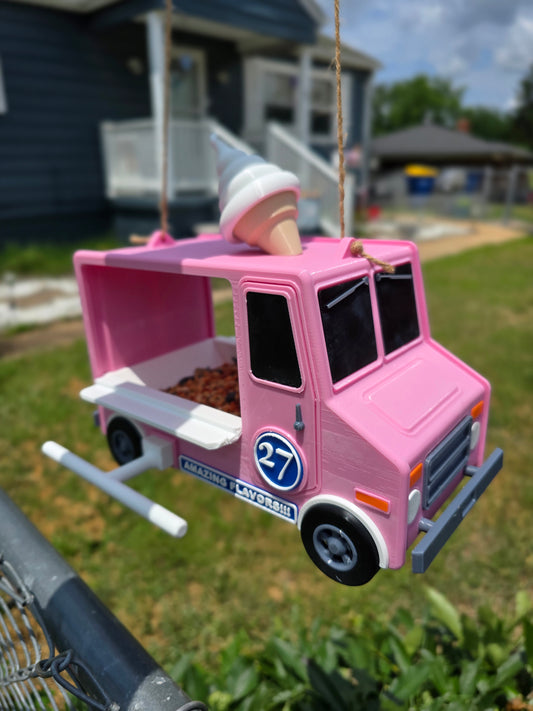3D Printed Ice Cream Truck Bird Feeder – Durable PETG Outdoor Bird Feeder – Weatherproof & Colorful Yard Decor