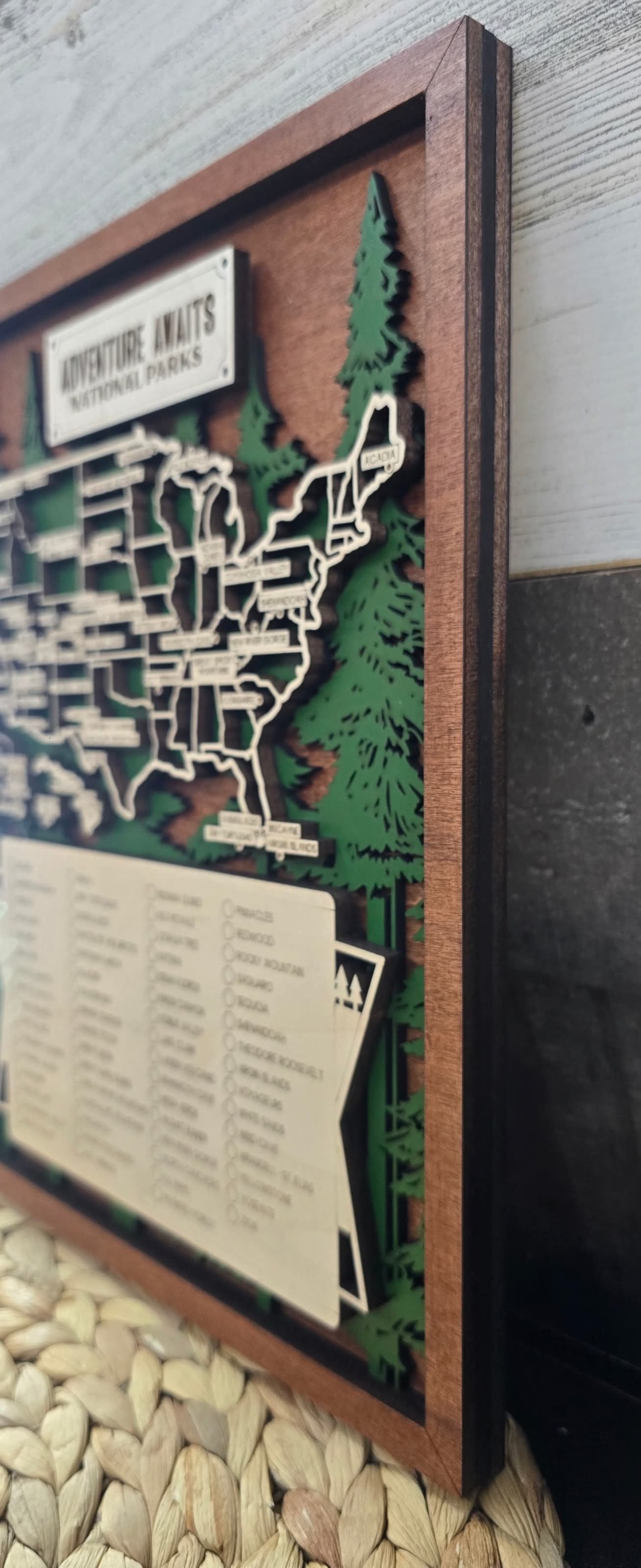 USA National Park Checklist Map - Wall Art