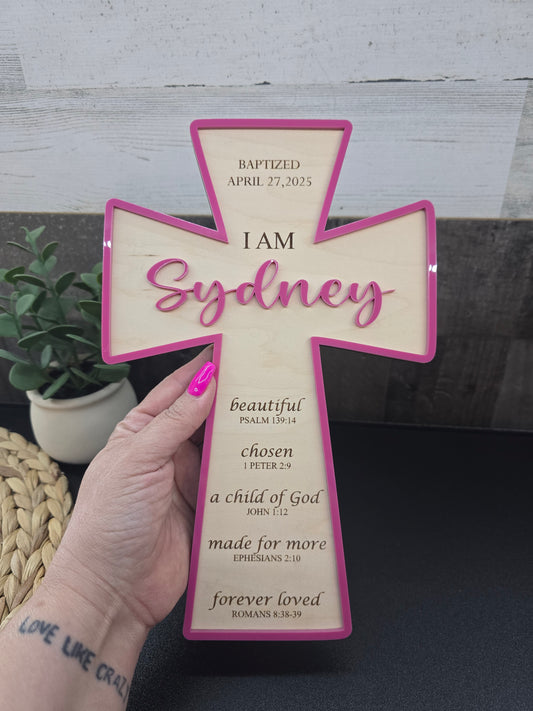 Baptism Cross with acrylic