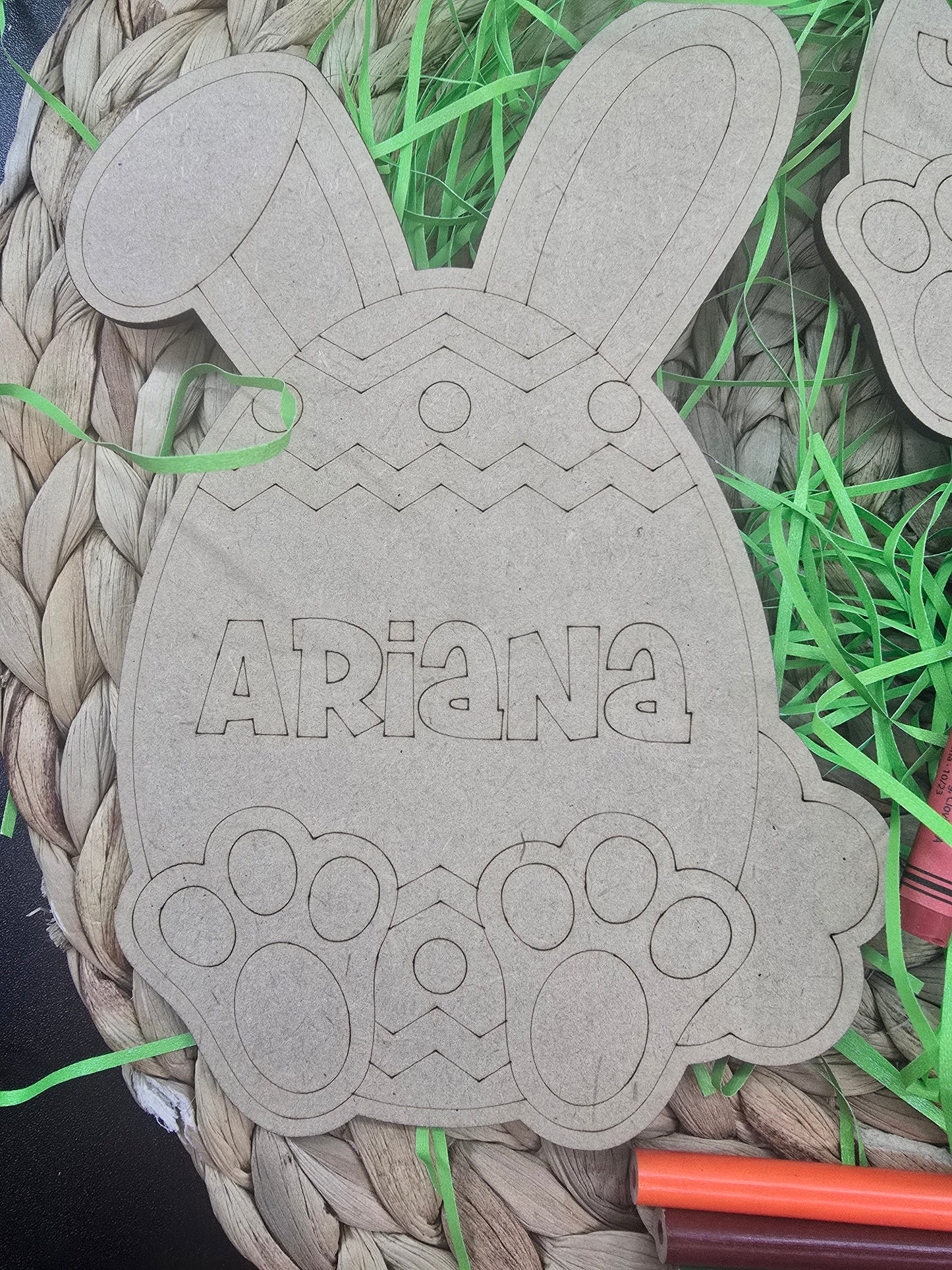 Wooden Easter Bunny Coloring Craft | Kids’ Easter Activity with Crayons or Mini Pencils