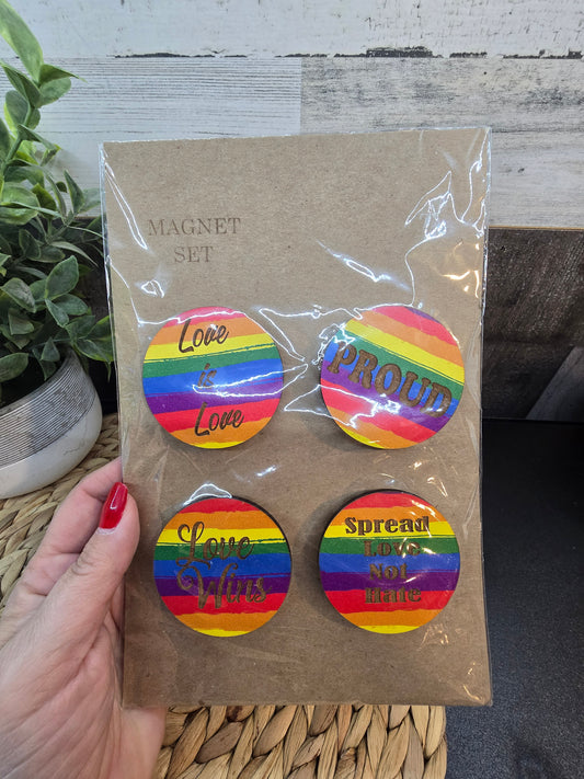 Pride Magnet Set – Rainbow Affirmation Magnets for Fridge, Locker, or Office
