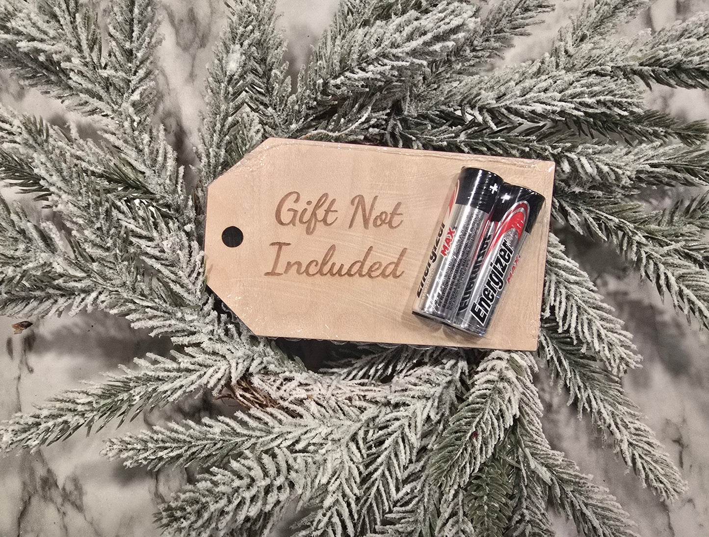 Gift Not Included tag (includes two AA Energizer Batteries