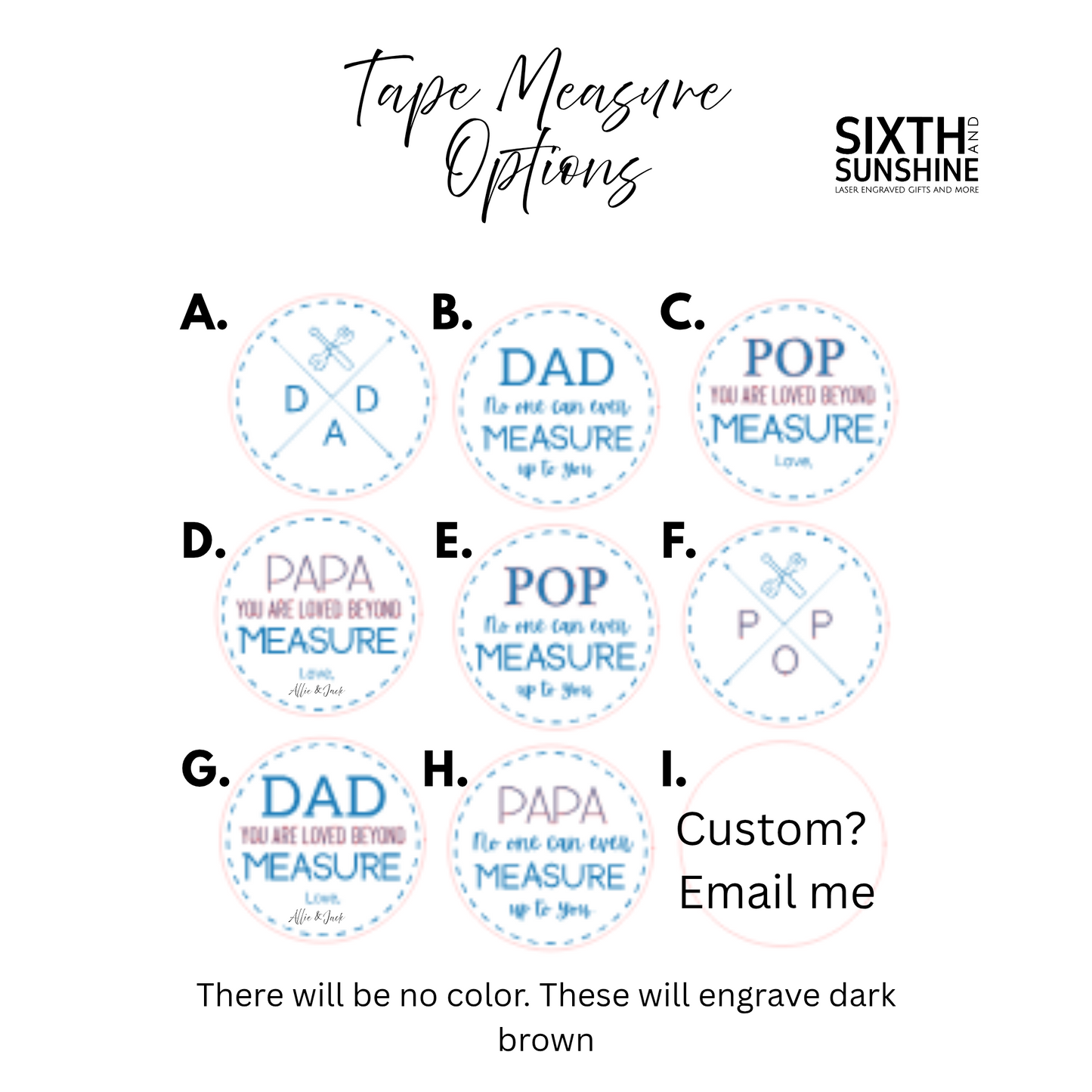 Engraved Tape Measure - Father's Day Gift for Dad, Papa, Pop