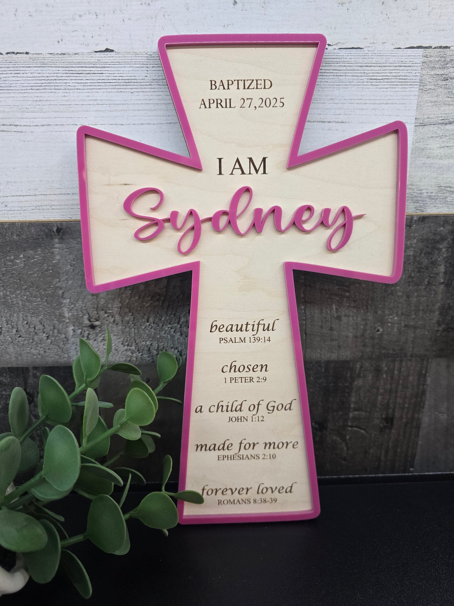 Baptism Cross with acrylic