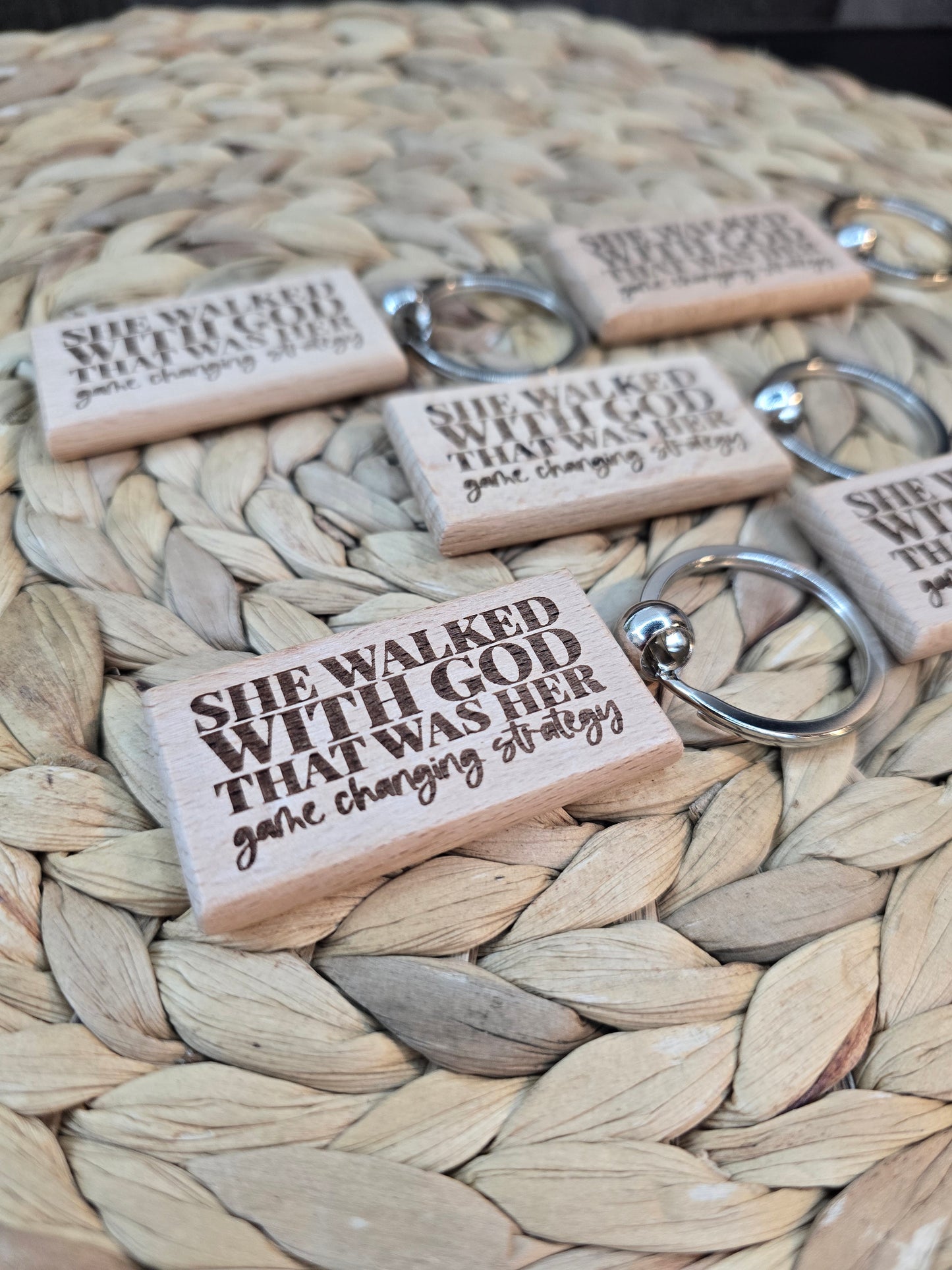 She Walked With God Keychain – Inspirational Christian Gift for Women