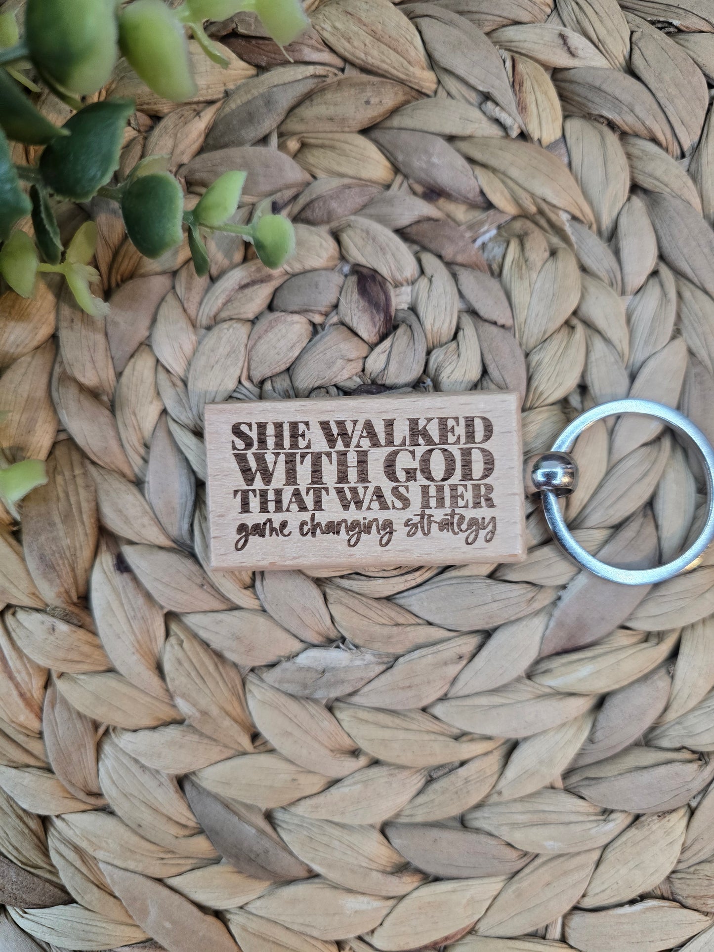 She Walked With God Keychain – Inspirational Christian Gift for Women