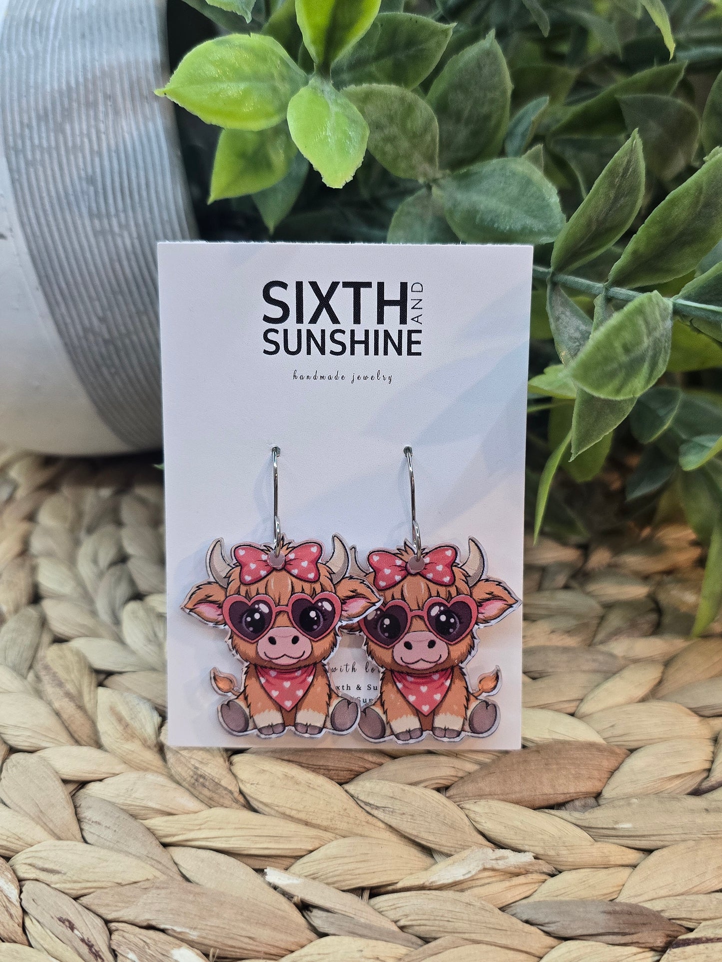 Cute Cow Valentine’s earrings