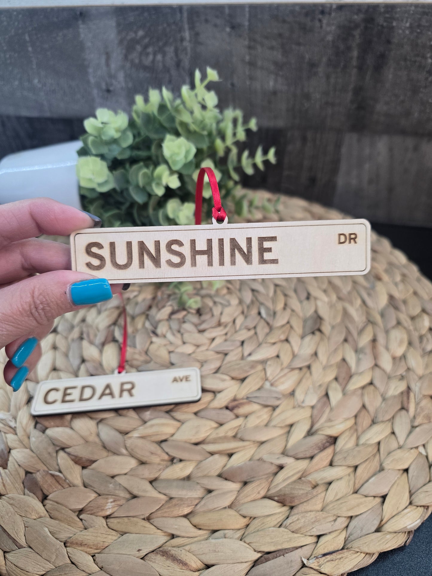 Custom Street Sign Ornament • Personalized Road Sign Christmas Ornament • City, State, or Family Name