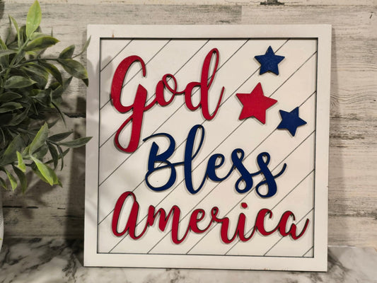 God Bless America sign (or DIY blank)