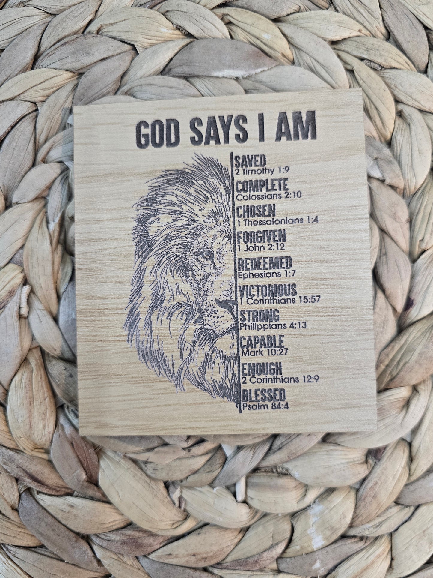 God Says I Am – Inspirational Wooden Magnet – Laser Engraved Scripture Magnet – Christian Gift – Encouraging Faith Decor