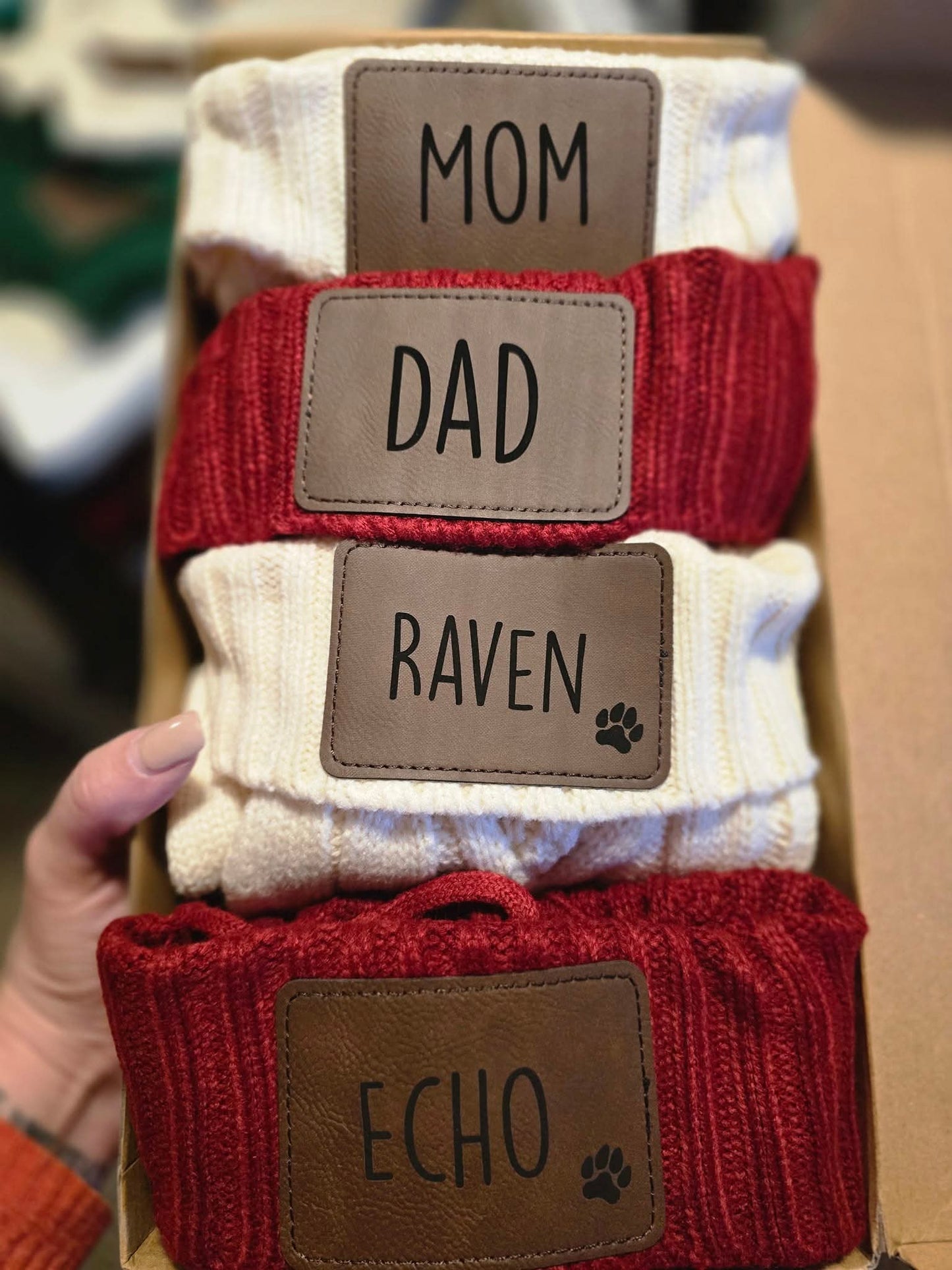 Personalized Cable Knit Christmas Stocking - Custom Tag