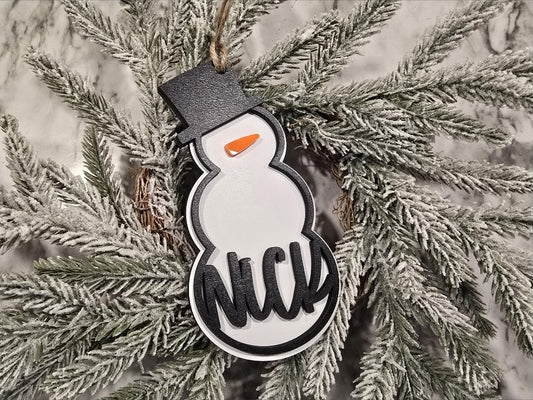 Personalized Snowman Ornament - Custom Name Christmas Keepsake