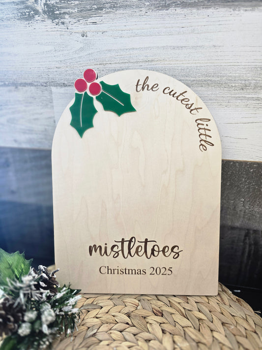 The Cutest Little Mistletoe – Baby Footprint Christmas Keepsake Board (DIY Paint Print)