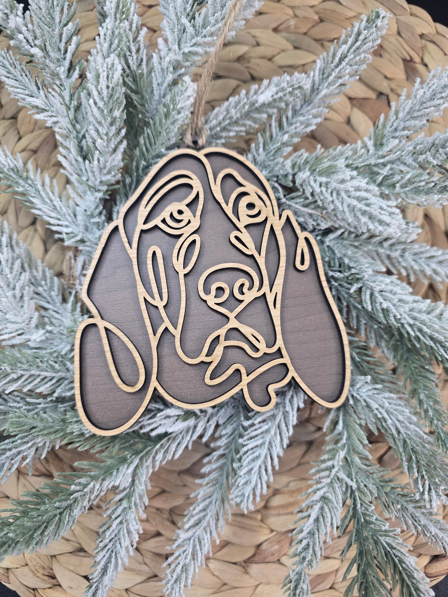 Line Art Dog Breed Ornaments - Silhouette Christmas Keepsake