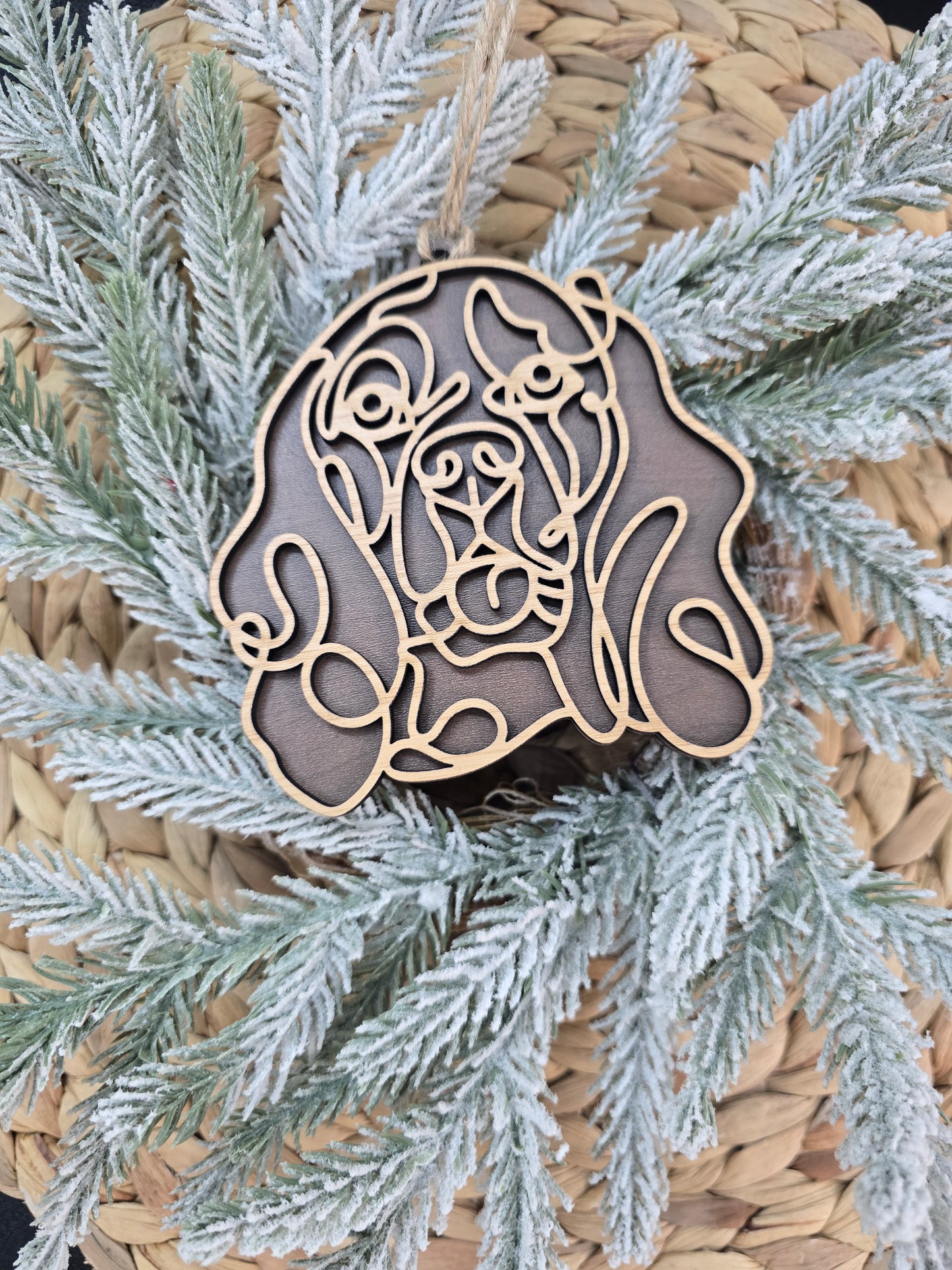 Line Art Dog Breed Ornaments - Silhouette Christmas Keepsake