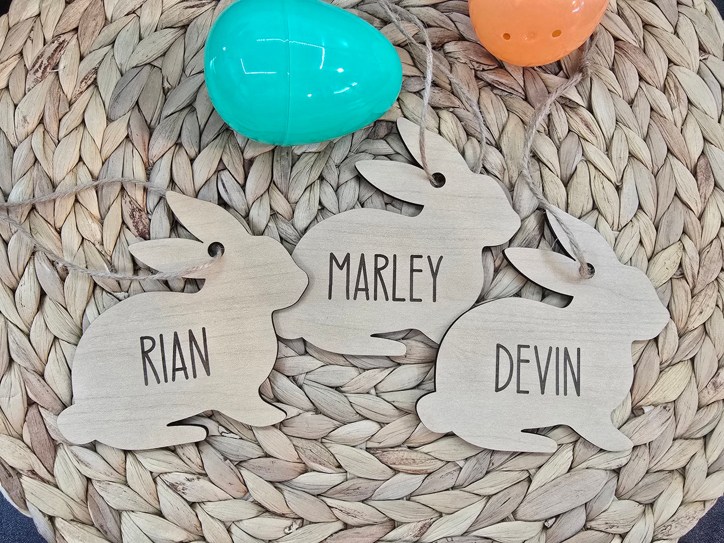 Wooden Bunny Tags