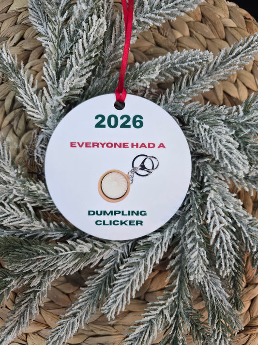 2026 Dumpling Clicker Ornament | Funny Christmas Ornament | Viral Trend Keepsake