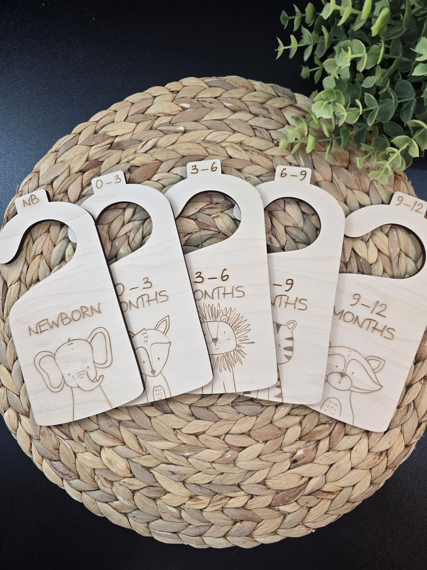 Baby Closet Dividers Woodland Animals – Newborn to 24 Months – Nursery Organizer Hangers – Baby Clothes Size Divider Set