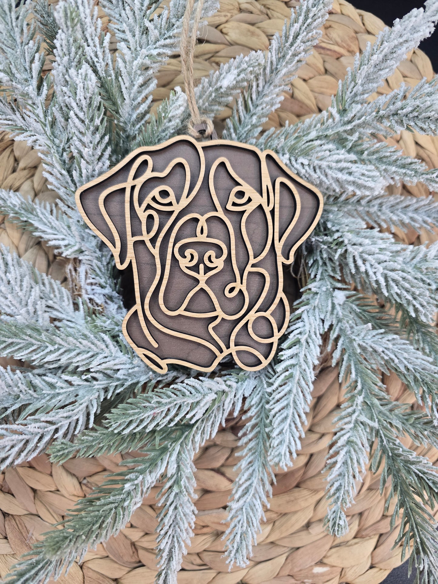 Line Art Dog Breed Ornaments - Silhouette Christmas Keepsake