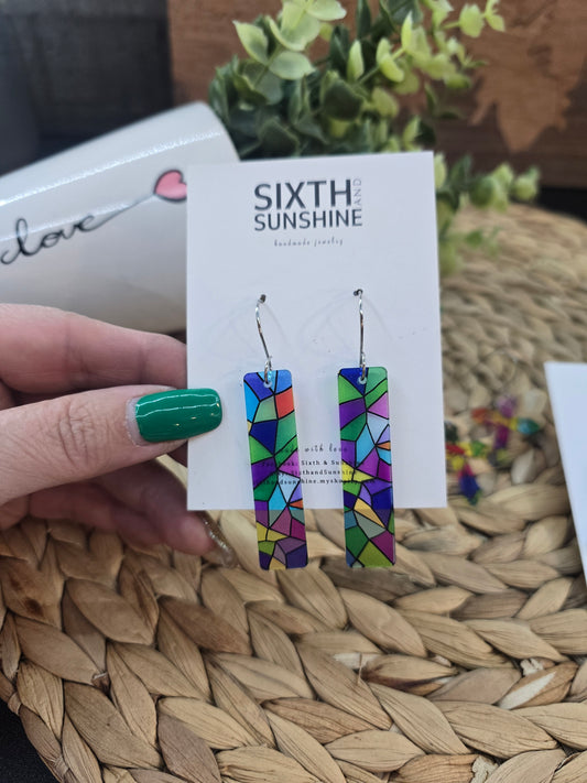 Stained Glass Acrylic Earrings
