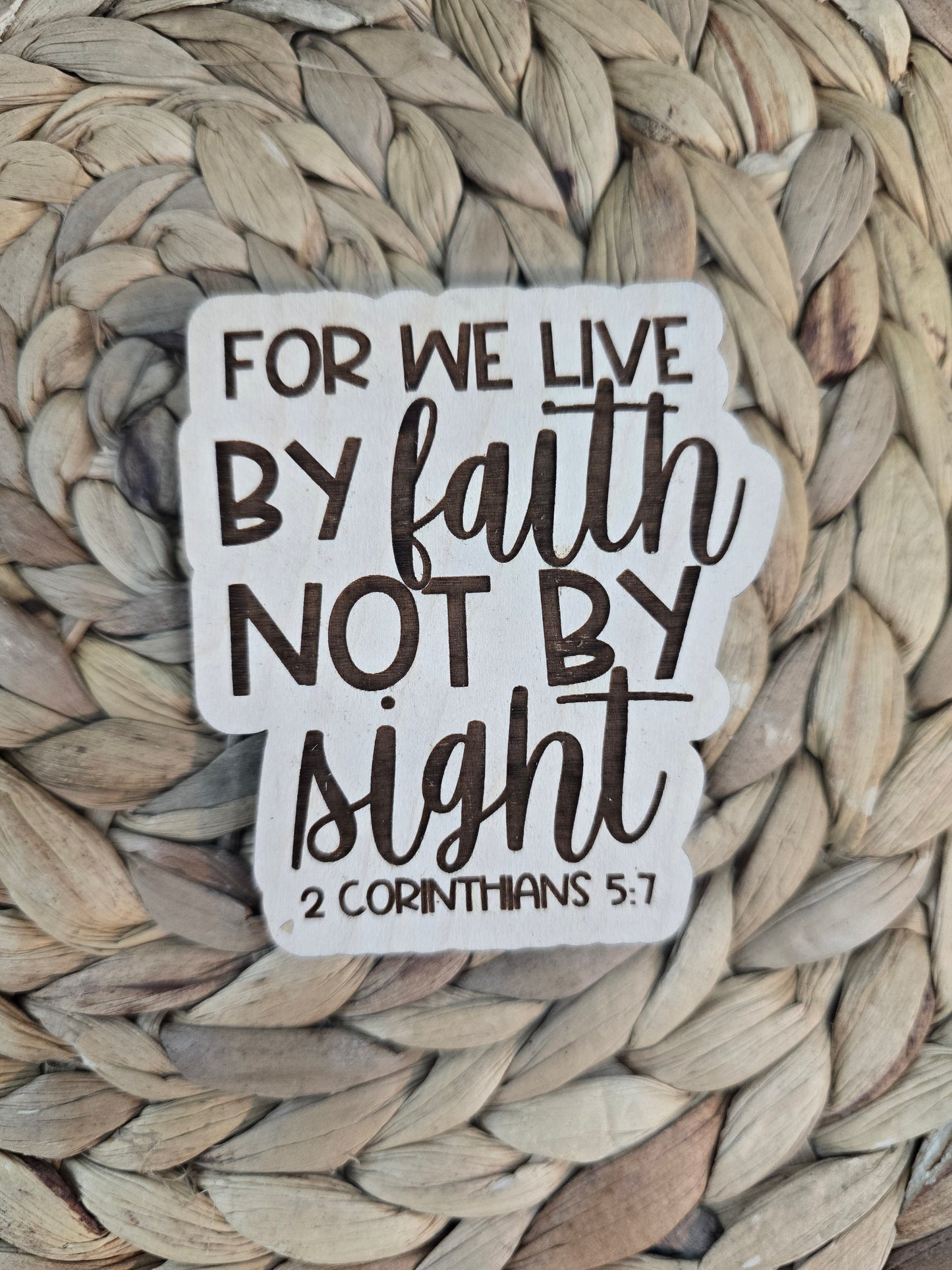 Christian Wooden Shelf Sitter & Magnet - Faith-Based Design