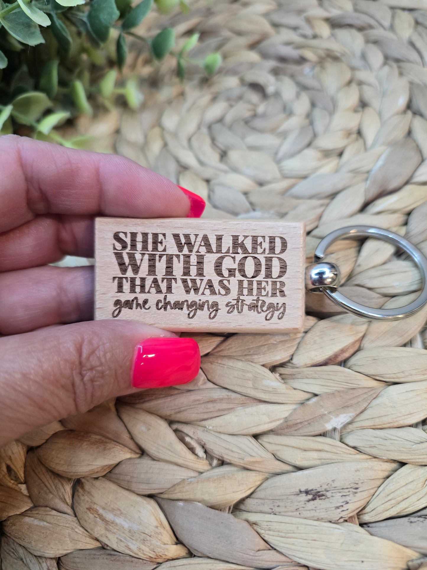She Walked With God Keychain – Inspirational Christian Gift for Women