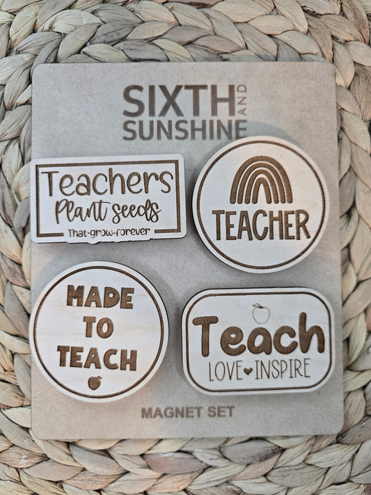 Teacher Magnet Set (4 Magnets) – Engraved Teacher Appreciation Designs